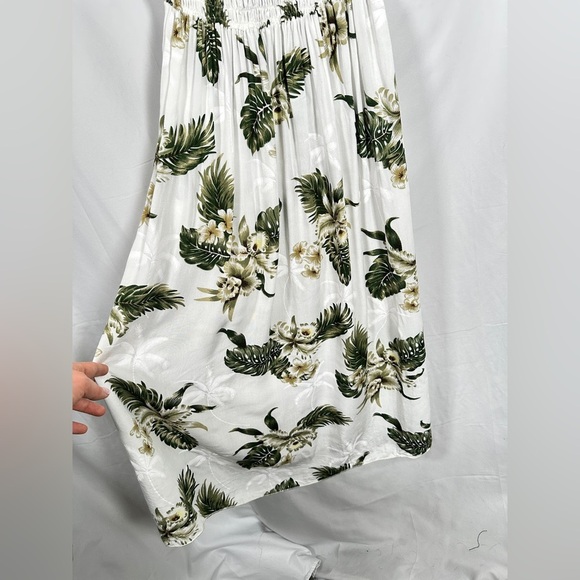 Sunny Island Hawaii Womens Halter Tropical Rayon Dress Green Ivory Size 2XL - Picture 13 of 14